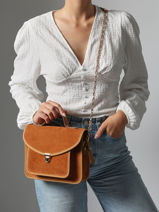 Cross Body Tas La Suite Leder Paul marius Oranje la suite GEOR2SUI-vue-porte